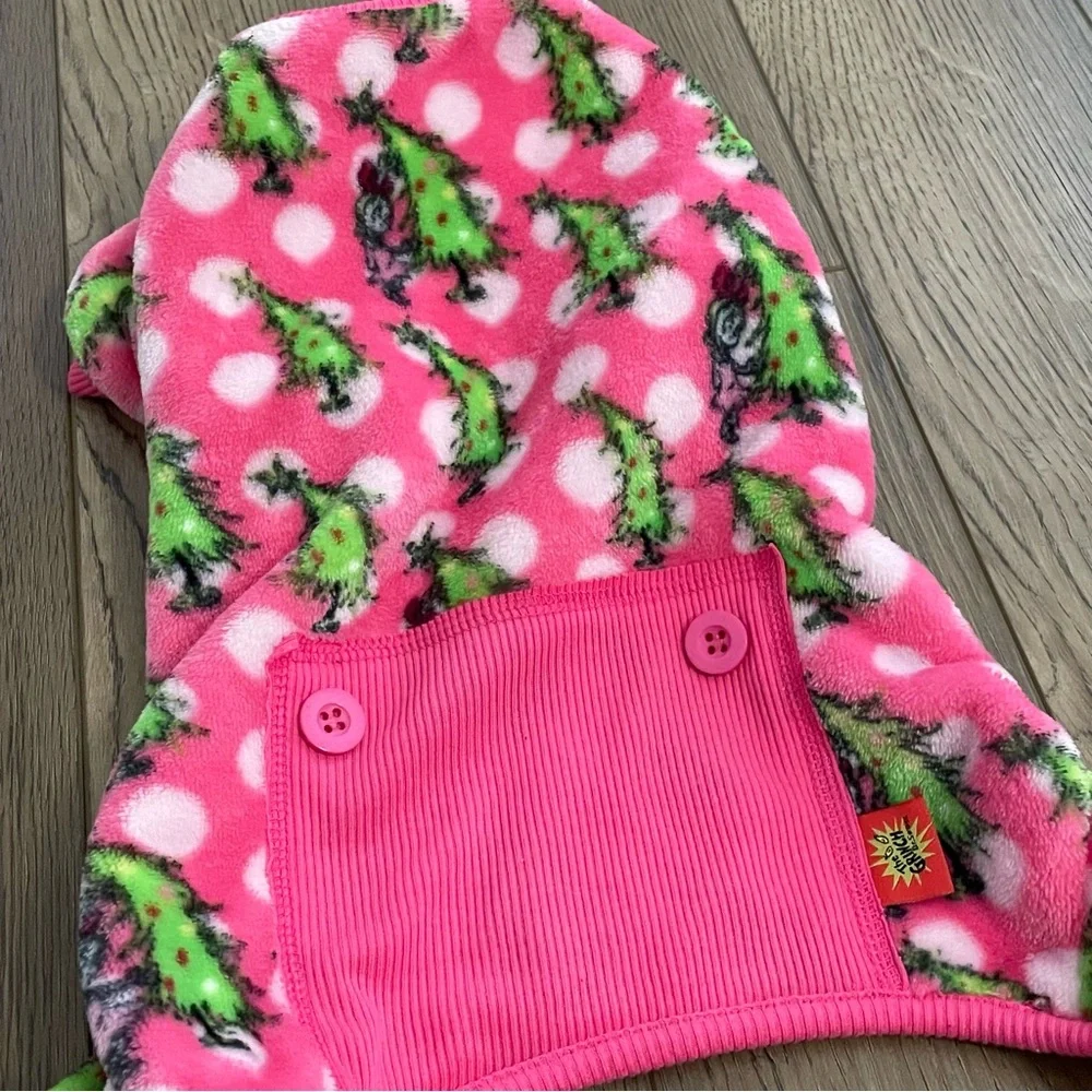 Christmas Themed “The Grinch” Flannel Pet / Dog Pajamas Size Small‎